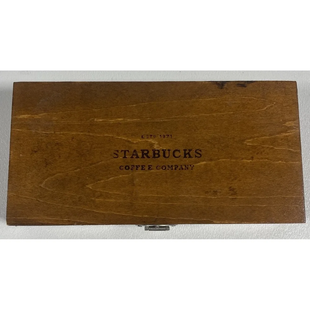 Vintage Starbucks Wooden Box – Coffee Company Est. 1971, Hinged Lid